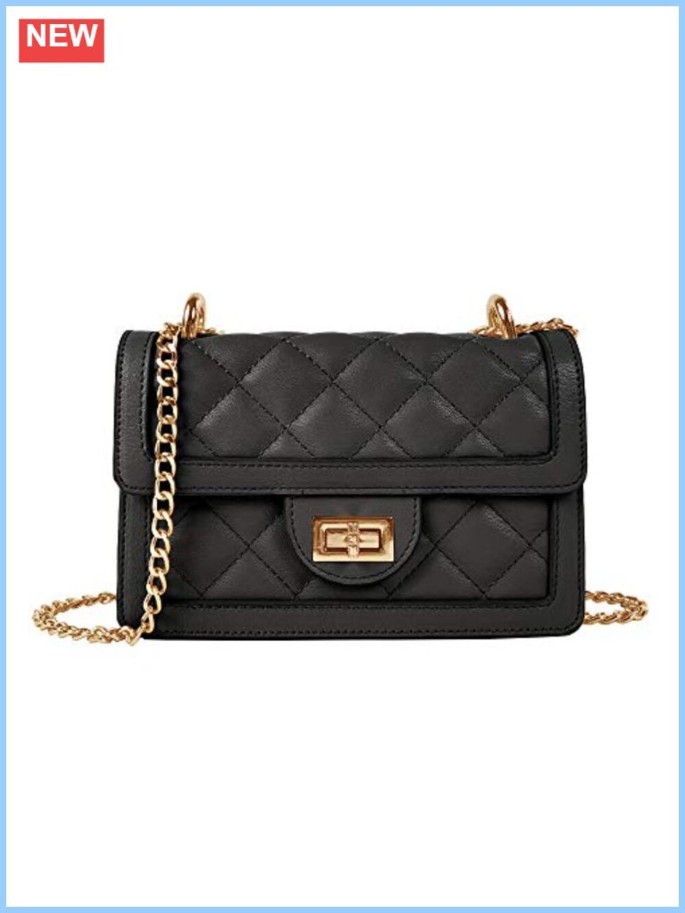 Quilted Crossbody Bag Mini Shoulder Purse Vegan Leather Chain Strap